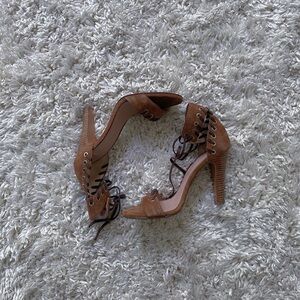 Escada Brown Heeled Pumps with Elegant Detailing